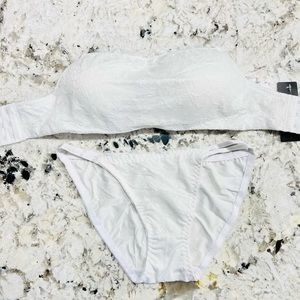 Set of 3 NEW Bra & Panties Set Size AA XXS WHITE